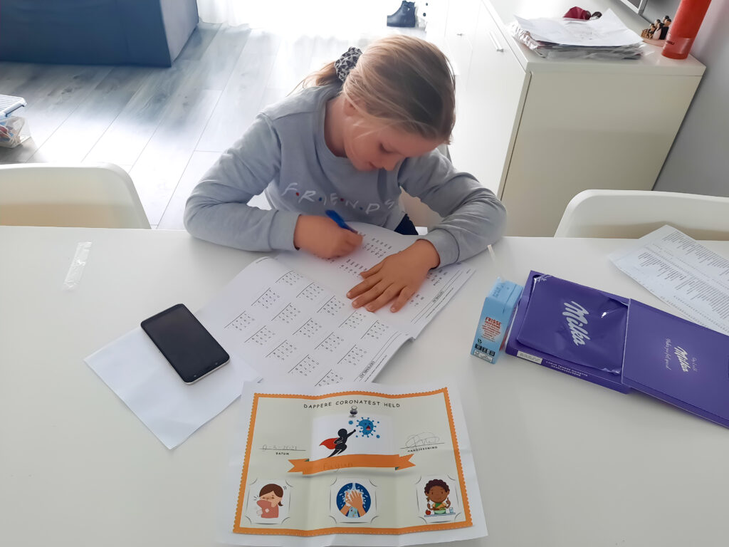 Vandaag had Faylin een coronatest